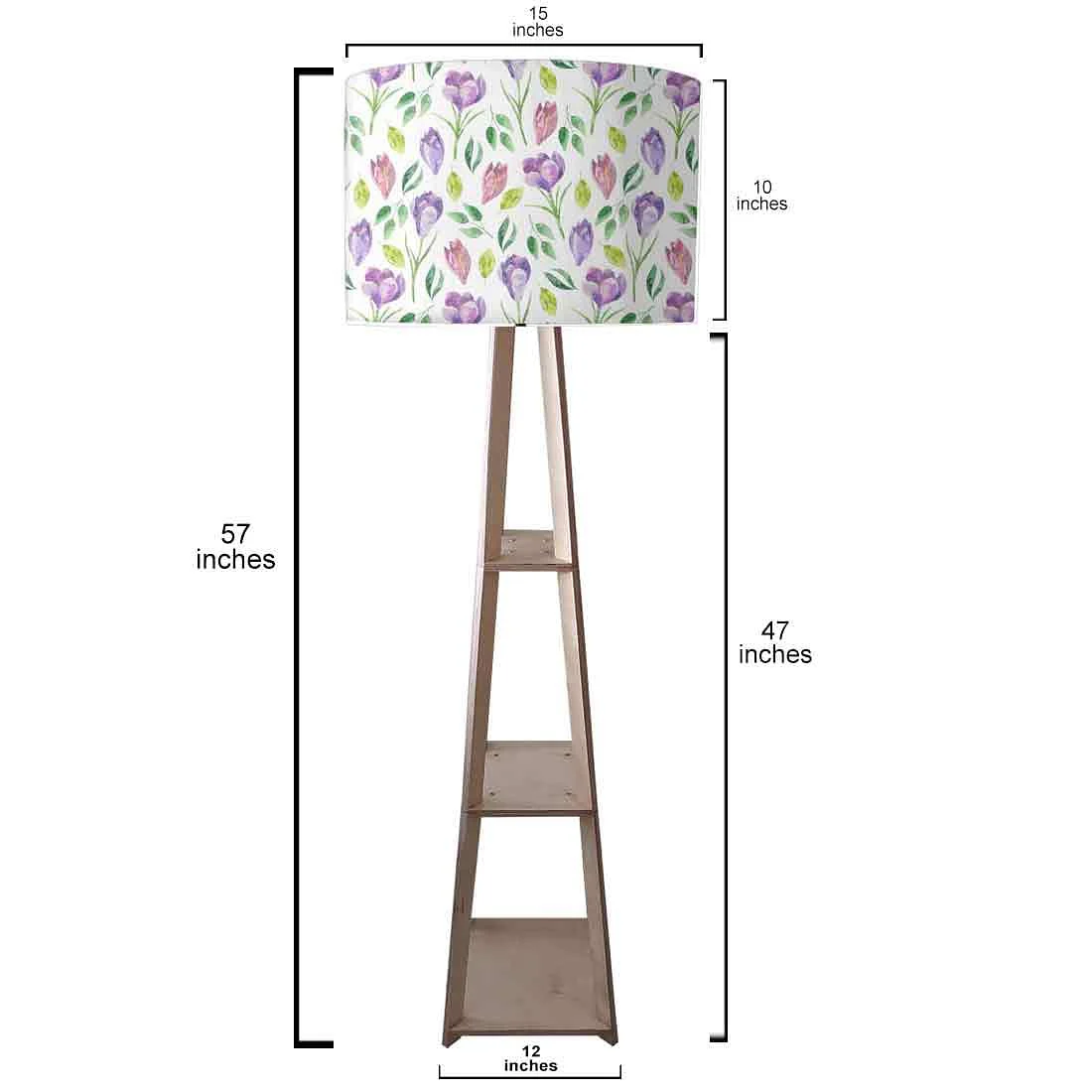 Floor Lamp for Living Room with Shelf - Colorful Leaves - Image 4
