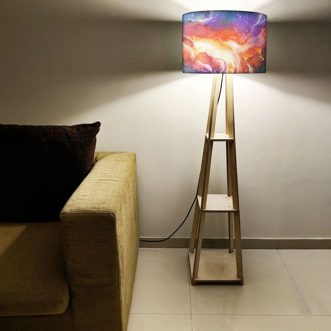 Standing Wooden Tripod Light for Living Room - Space - Image 5