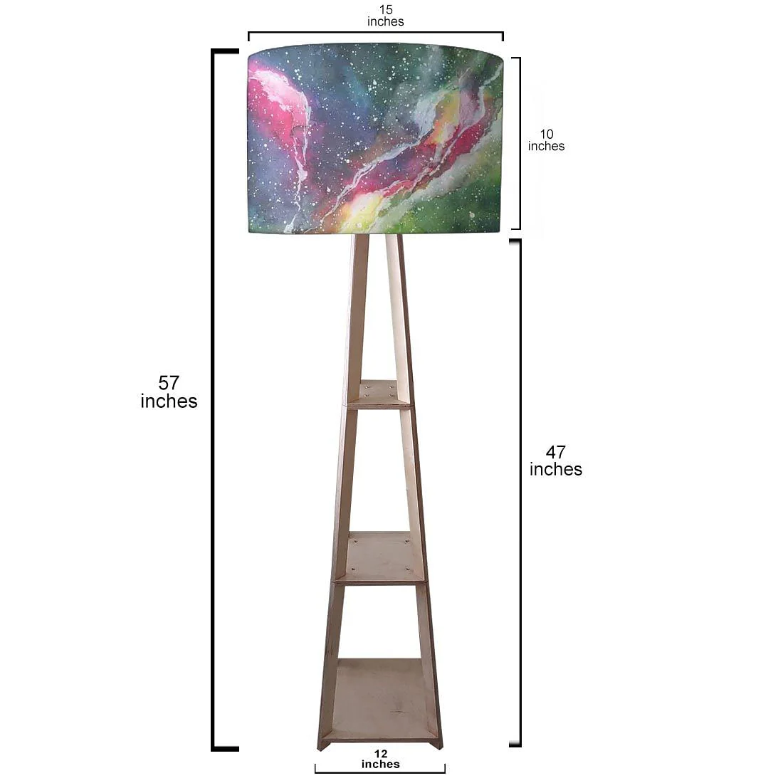 Wooden Tripod Floor Lamp - Space Green Watercolor - Image 3