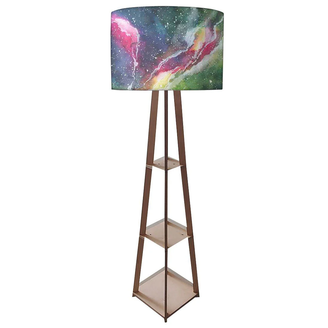 Wooden Tripod Floor Lamp - Space Green Watercolor - Image 4
