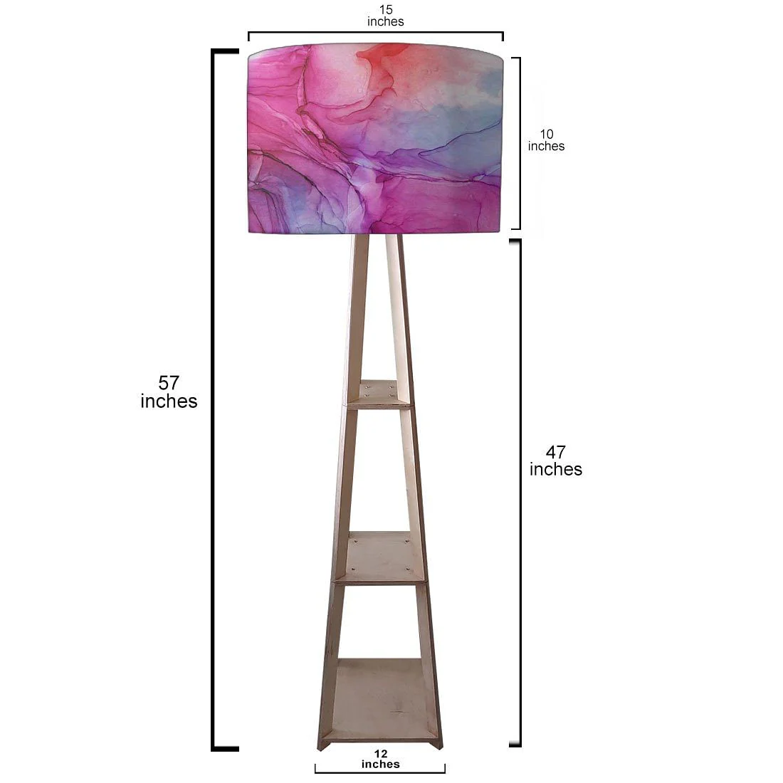 Wooden Corner Lamps with Shelves for Bedroom - Watercolor - Image 3