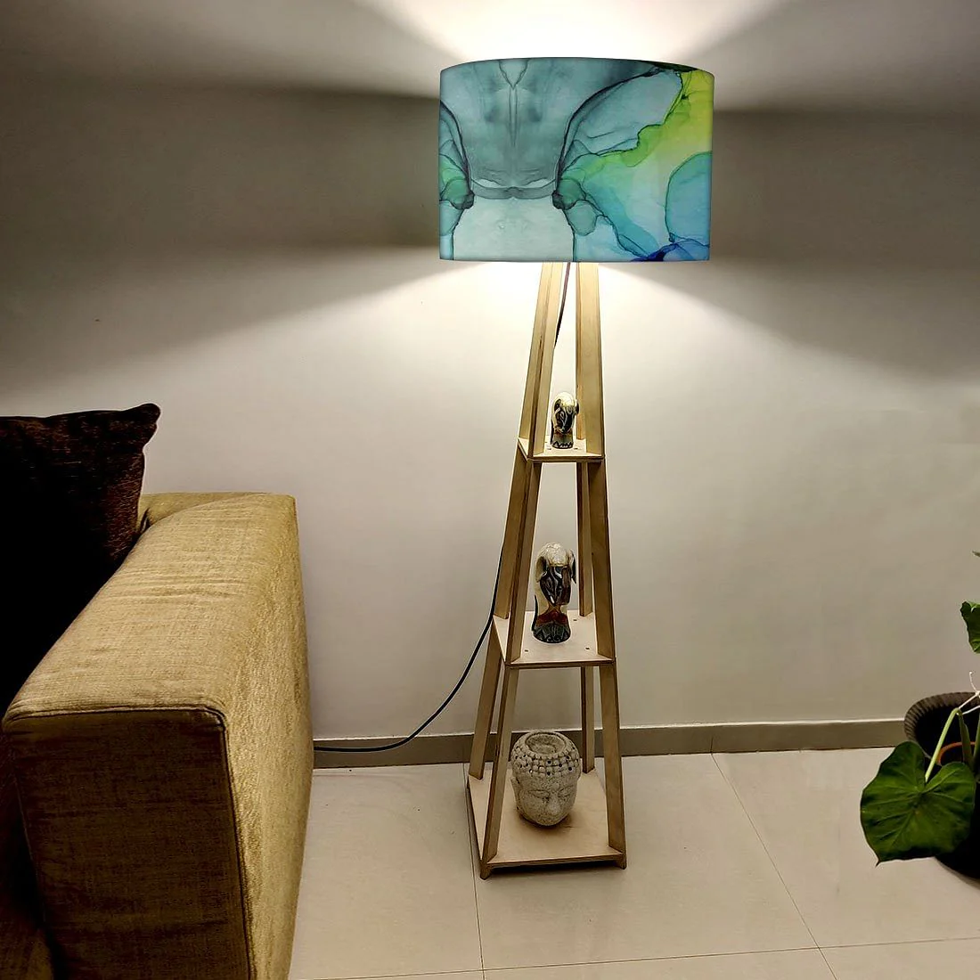 Floor Lamps For Living Room - Pink Orange Ink Watercolor - Image 2