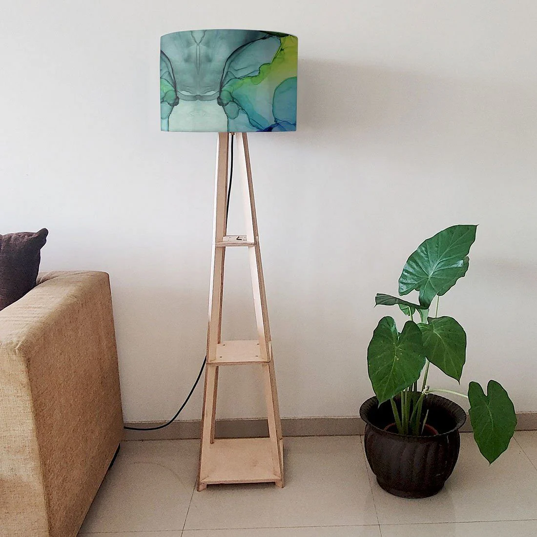 Floor Lamps For Living Room - Pink Orange Ink Watercolor - Image 6