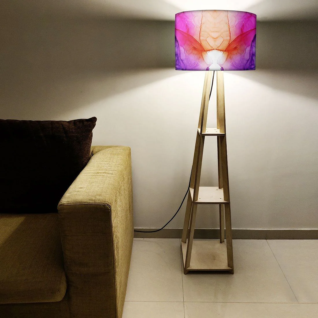 Modern Floor Lamps - Purple Blue Ink Watercolor - Image 5