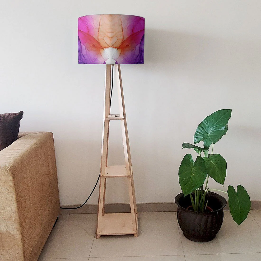 Modern Floor Lamps - Purple Blue Ink Watercolor - Image 6