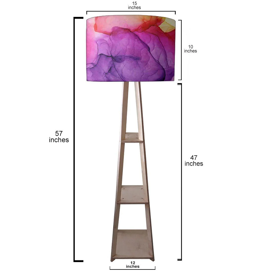 Shelf Tripod Floor Lamp for Bedside Light - Watercolor - Image 3