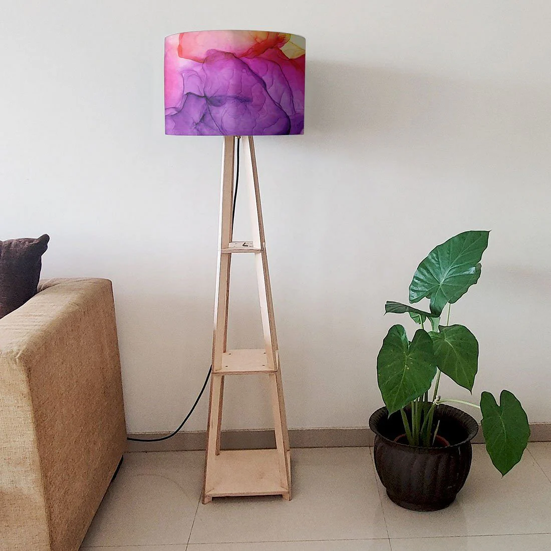 Shelf Tripod Floor Lamp for Bedside Light - Watercolor - Image 6
