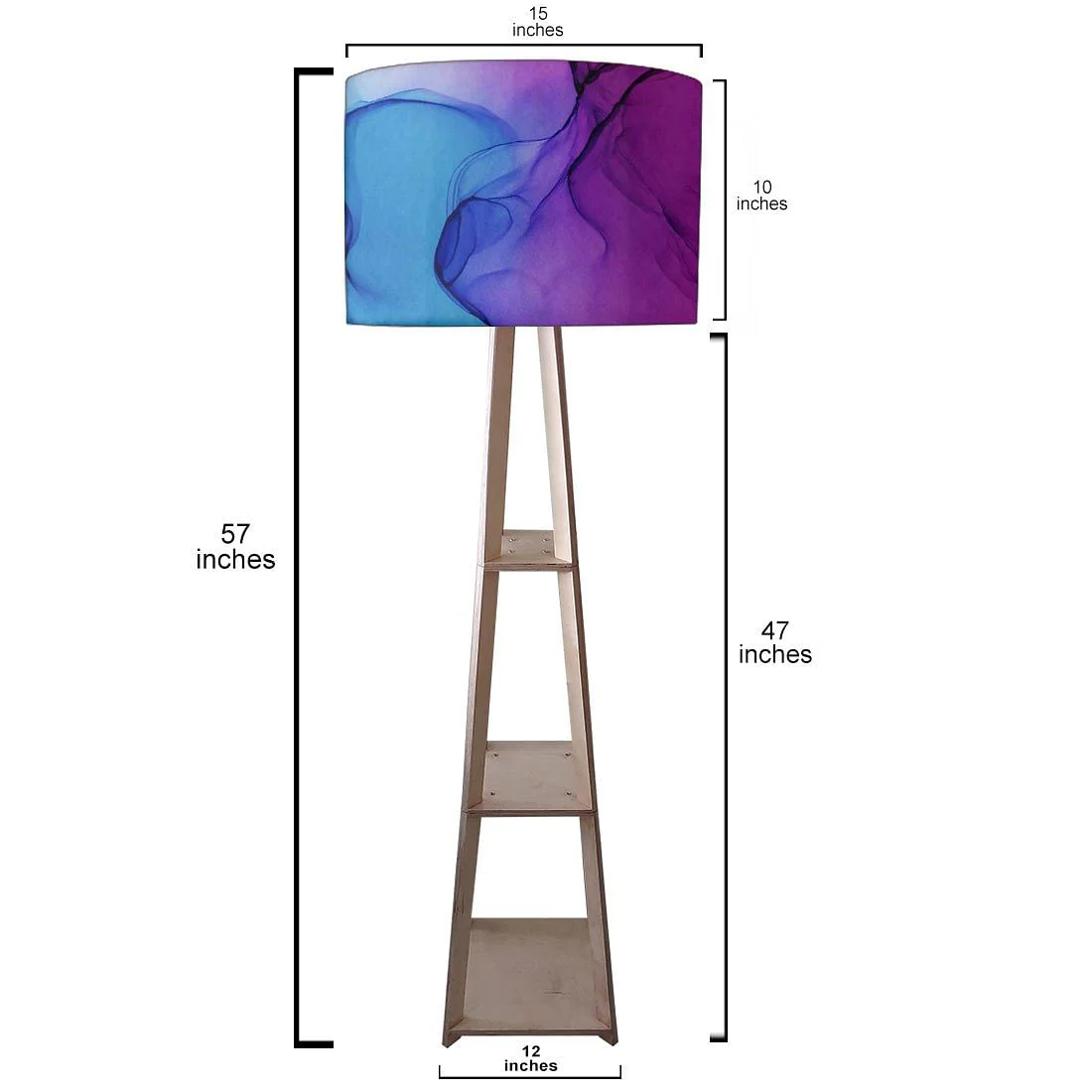 Floor Standing Lamps - Blue Ink Watercolor - Image 3