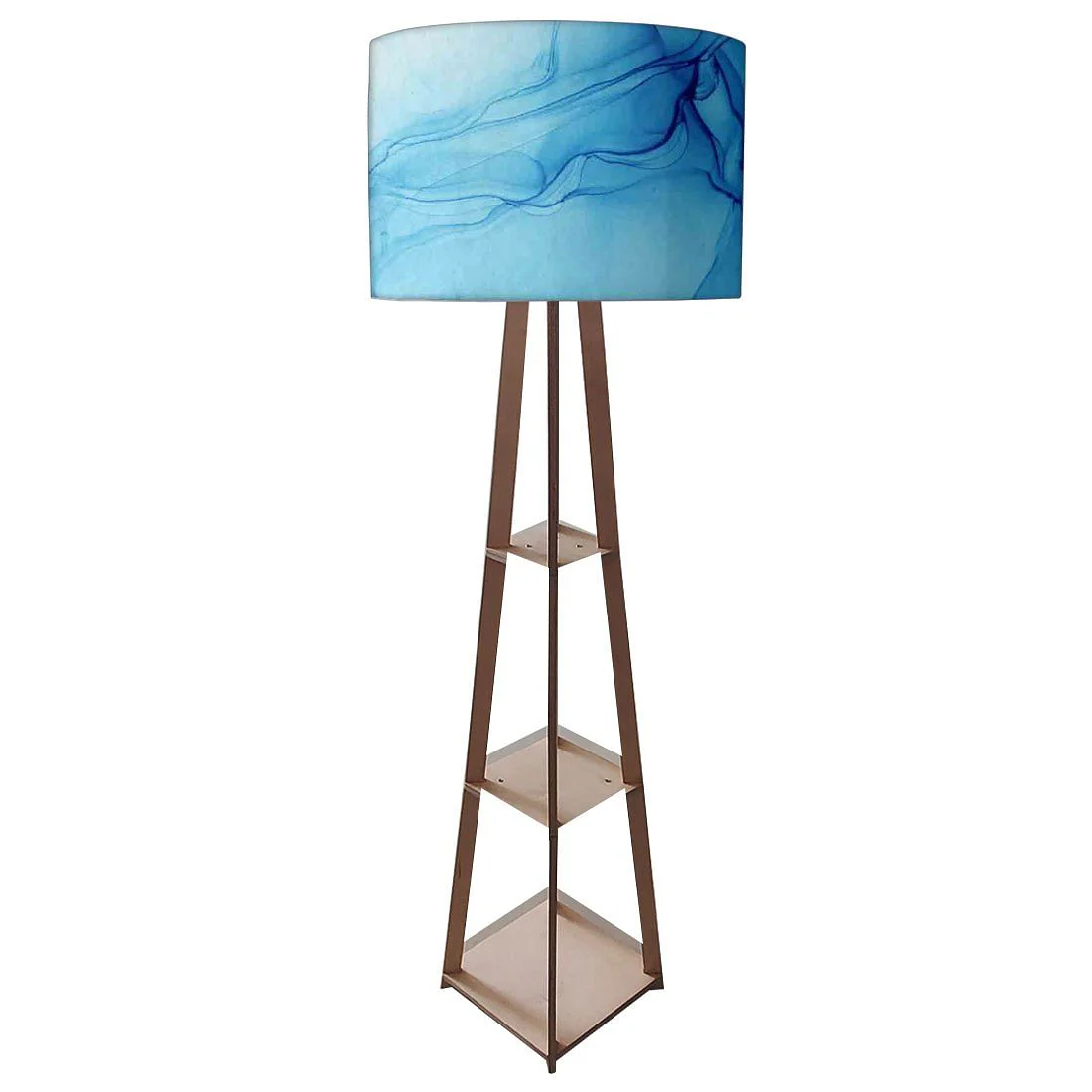 Standing Wooden Tripod Light - Purple Ink Watercolor - Image 4