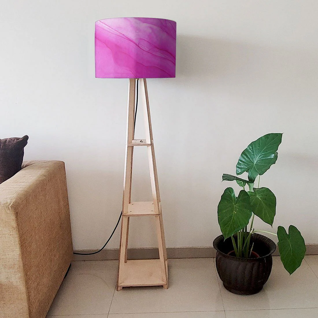 Wooden Tripod Floor Lamps for Bedroom - Watercolor - Image 6
