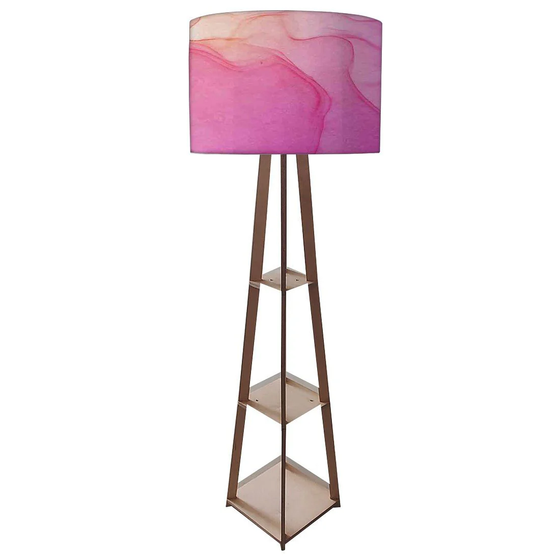 Small Wooden Floor Lamp - Black Ink Watercolor - Image 4