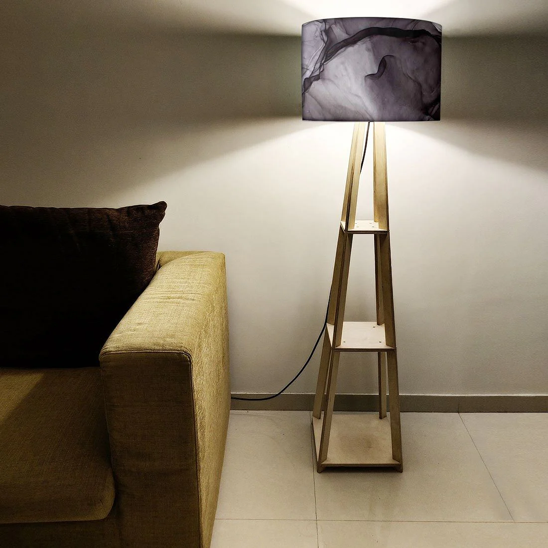 Modern Floor Lamps For Living Room - Orange Pink Ink Watercolor - Image 5