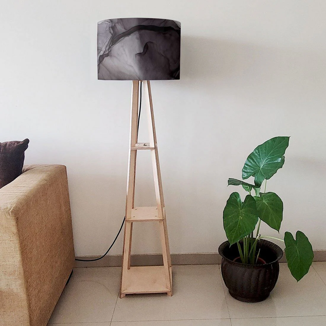 Modern Floor Lamps For Living Room - Orange Pink Ink Watercolor - Image 6
