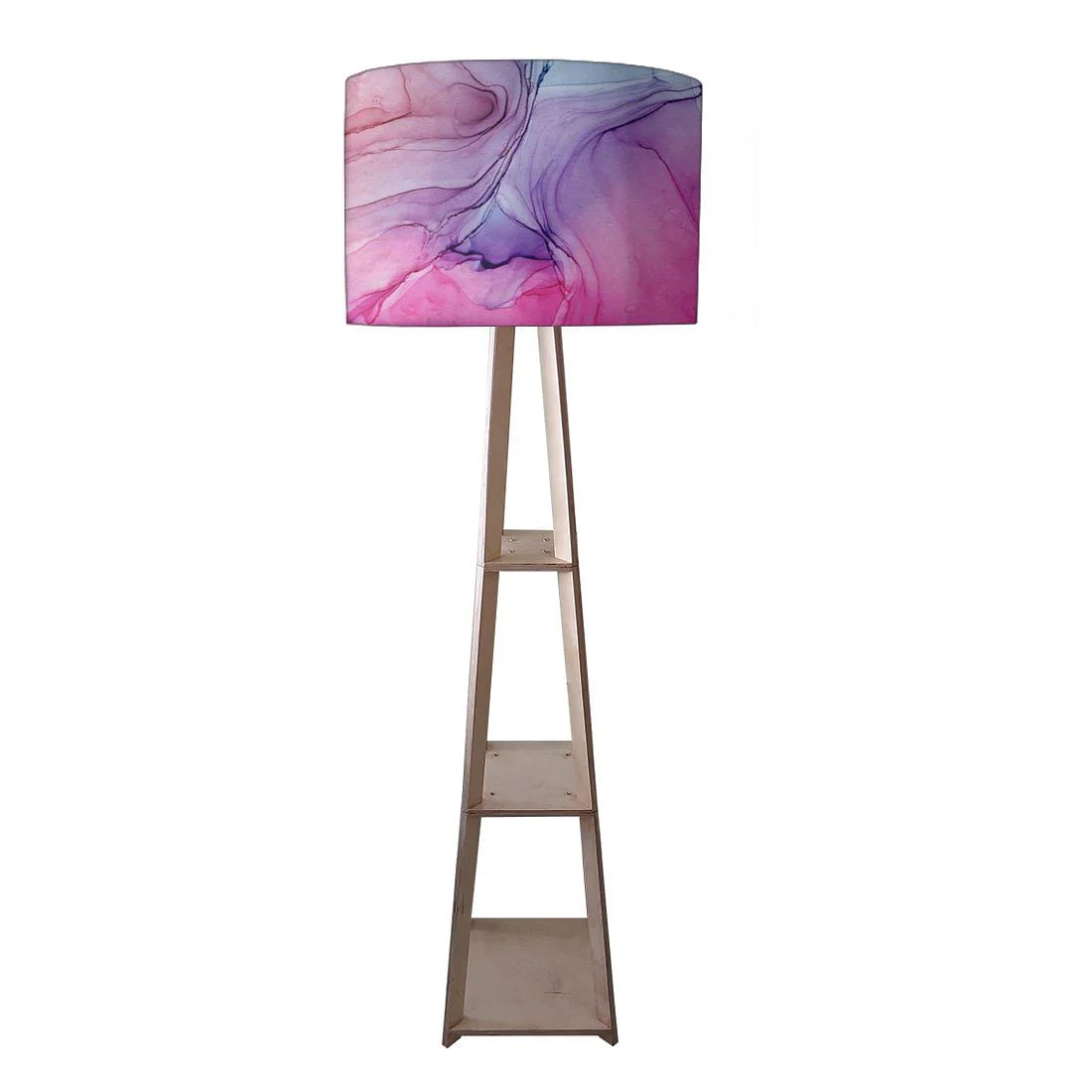 Wooden Floor Shelf Lamps for Living Room - Watercolor - Image 3