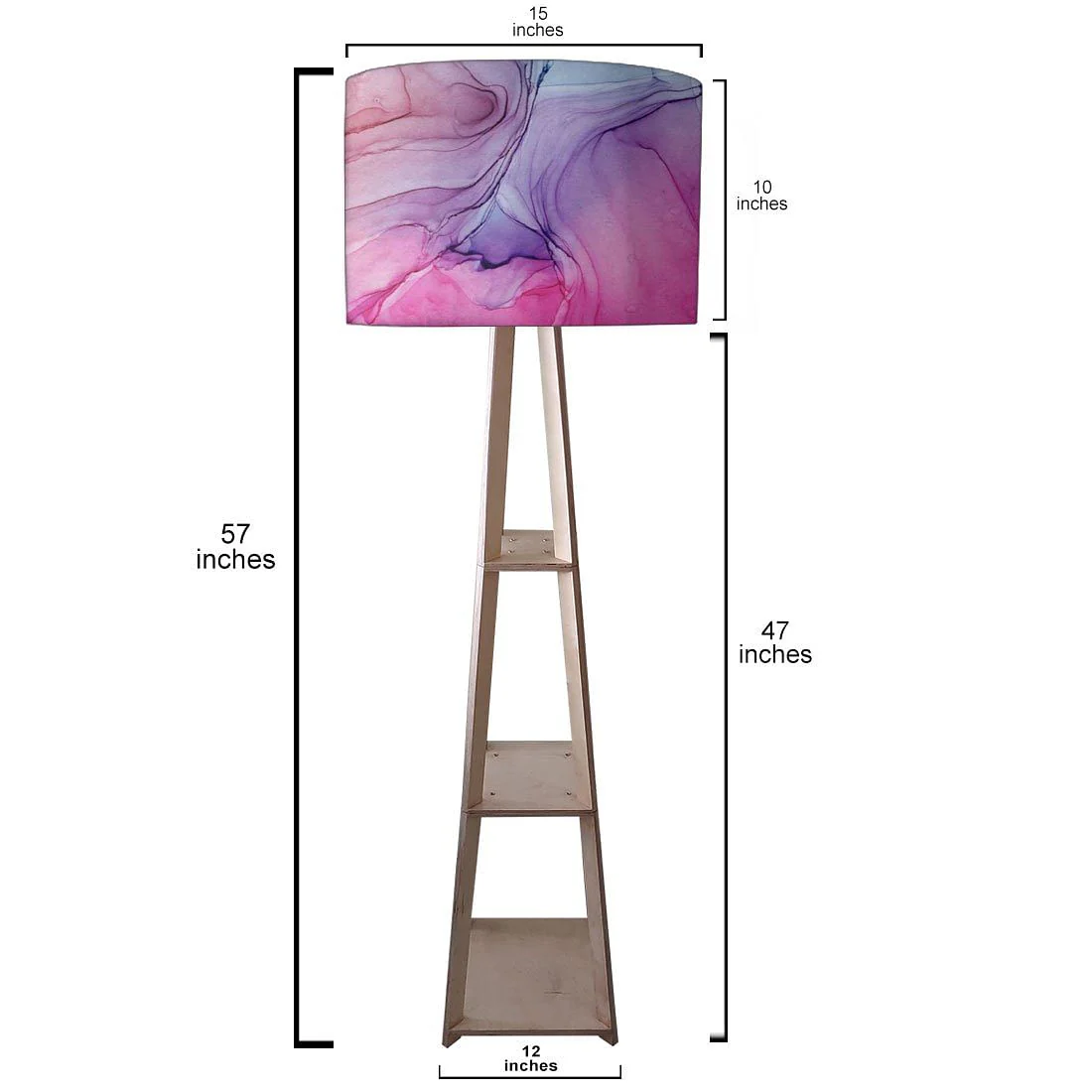 Wooden Floor Shelf Lamps for Living Room - Watercolor - Image 4