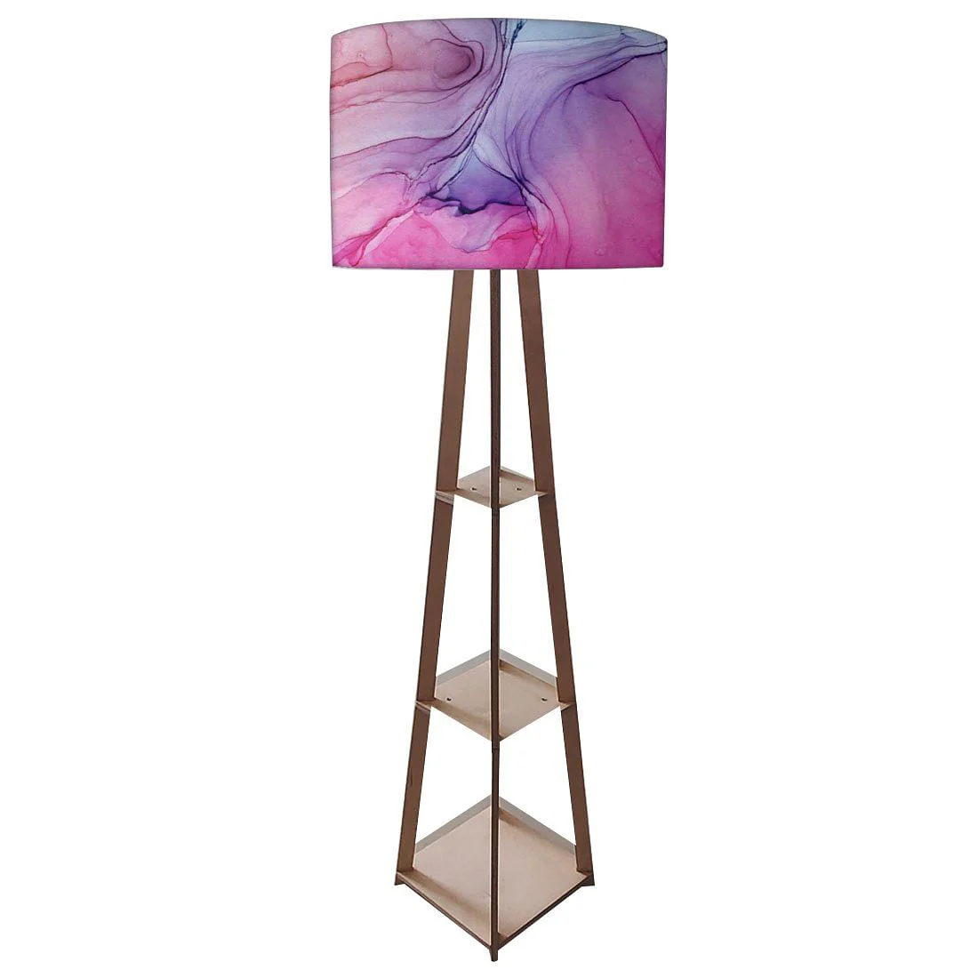 Wooden Floor Shelf Lamps for Living Room - Watercolor - Image 5