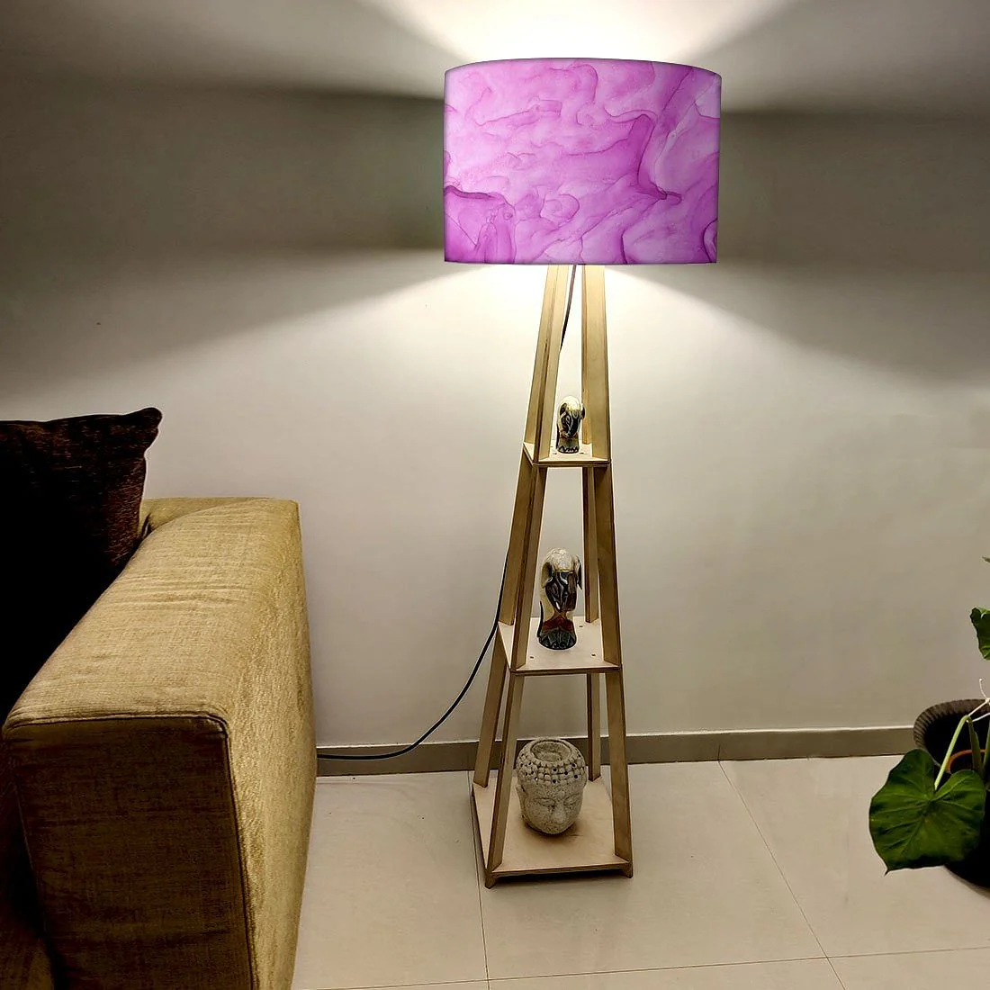 Purple Floor Lamp with Shelves Night Light - - Image 4