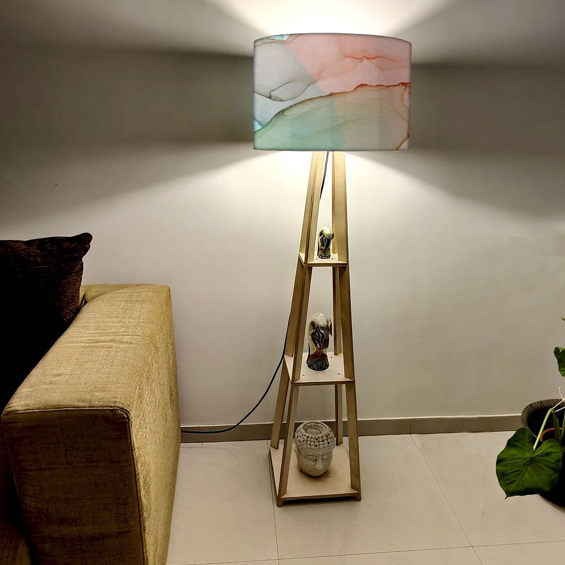 Floor Standing Lamps - Gray Purple Ink Watercolor - Image 2