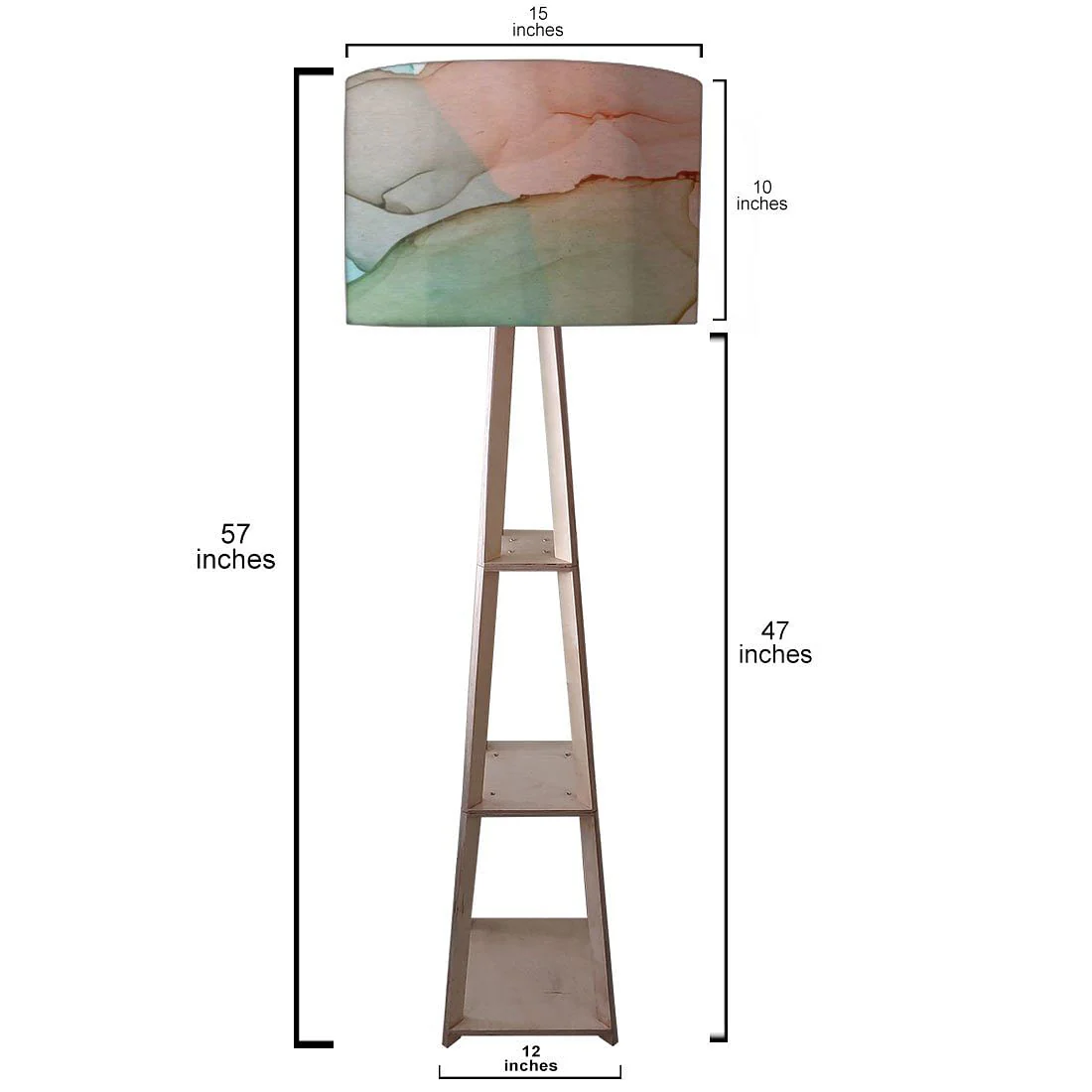 Floor Standing Lamps - Gray Purple Ink Watercolor - Image 3