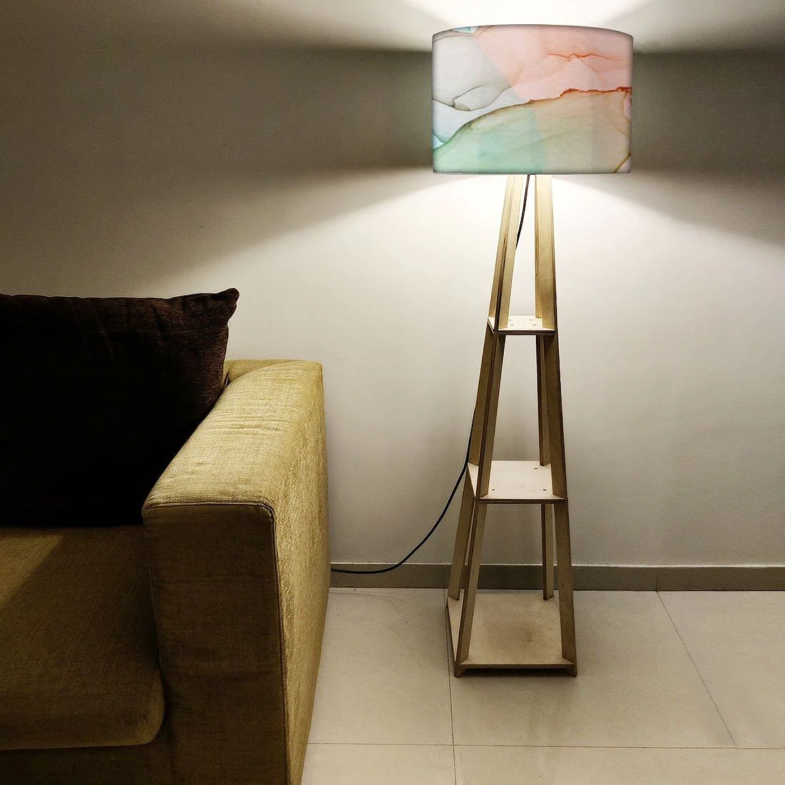 Floor Standing Lamps - Gray Purple Ink Watercolor - Image 5