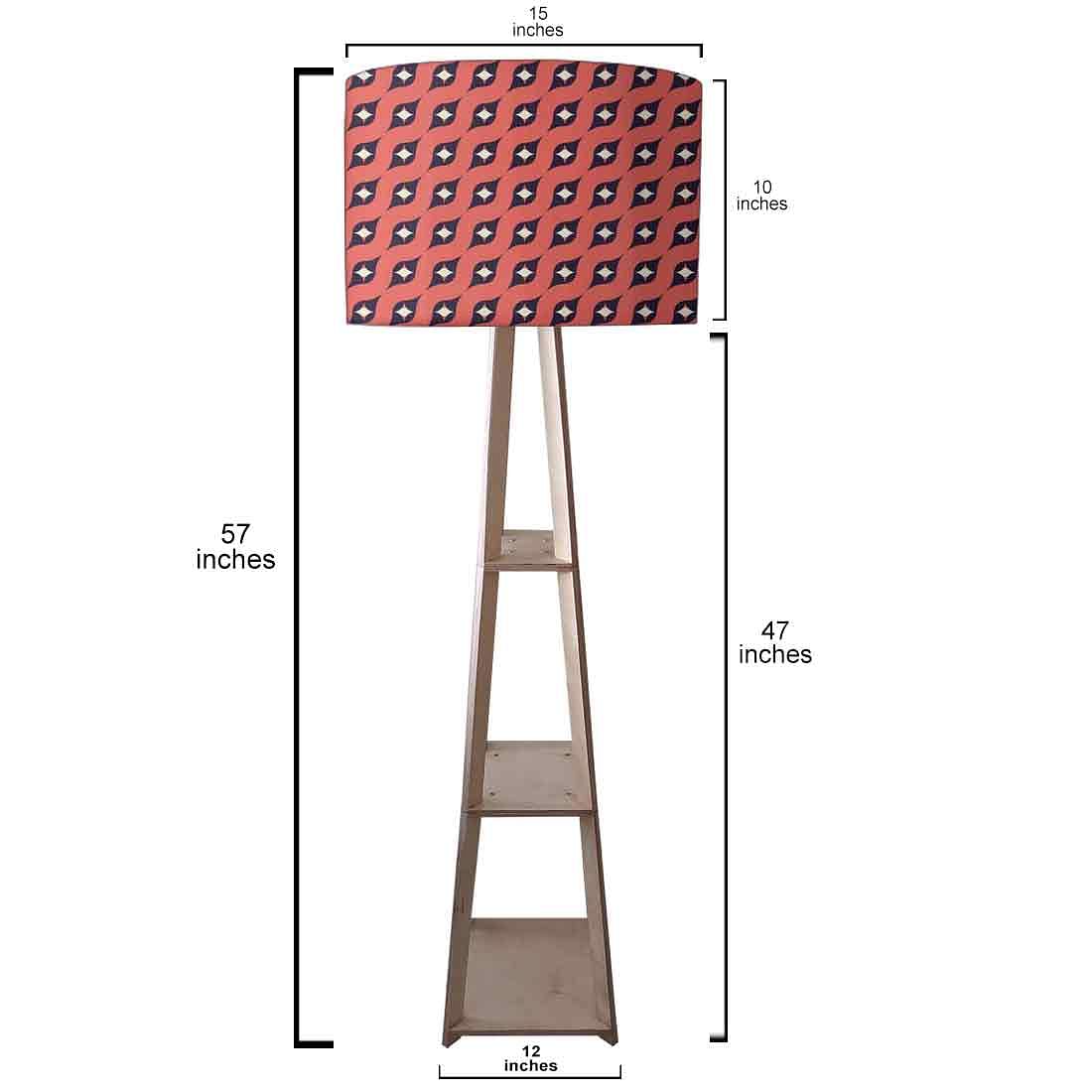 Tall Wooden Standing Lamps - Retro Pattern - Image 3