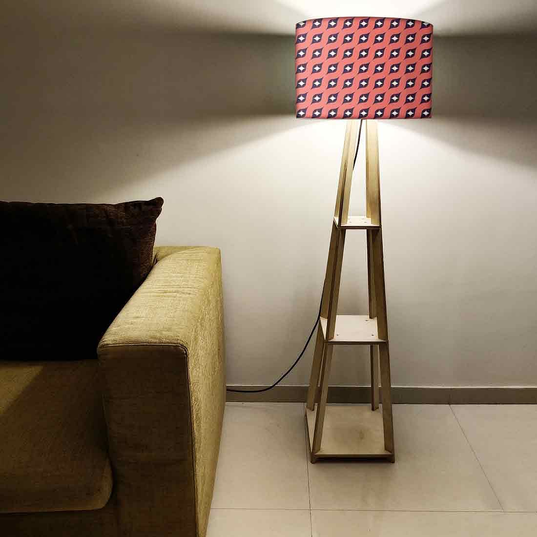 Tall Wooden Standing Lamps - Retro Pattern - Image 5