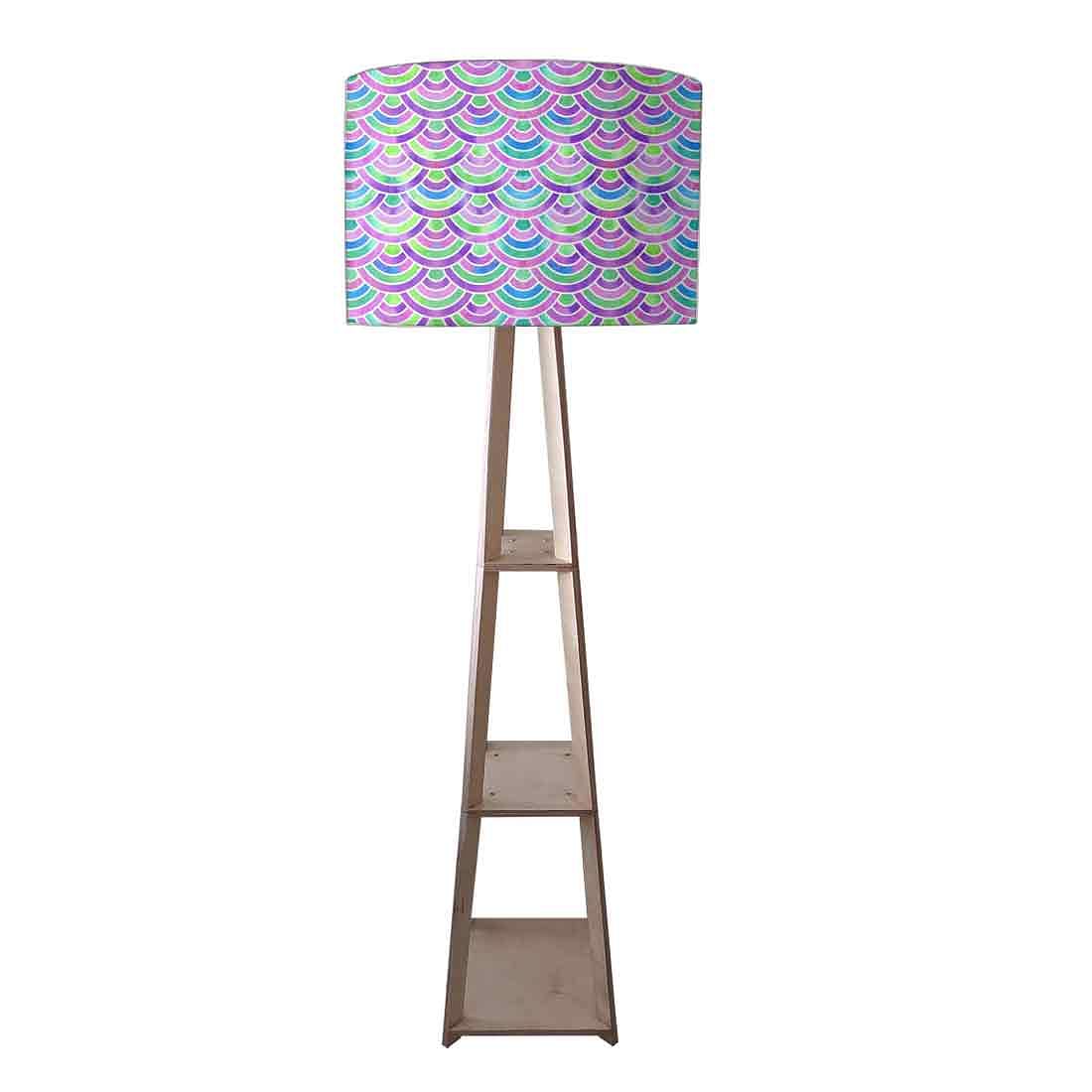 Standing Tripod Lamp - Purple Mermaid Watercolor