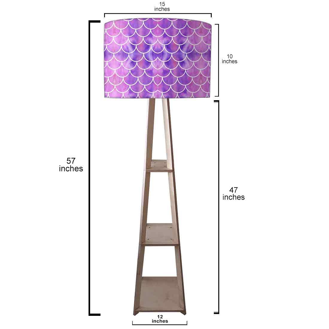 Tripod Floor Lamp - Blue Purple Mermaid Watercolor - Image 3
