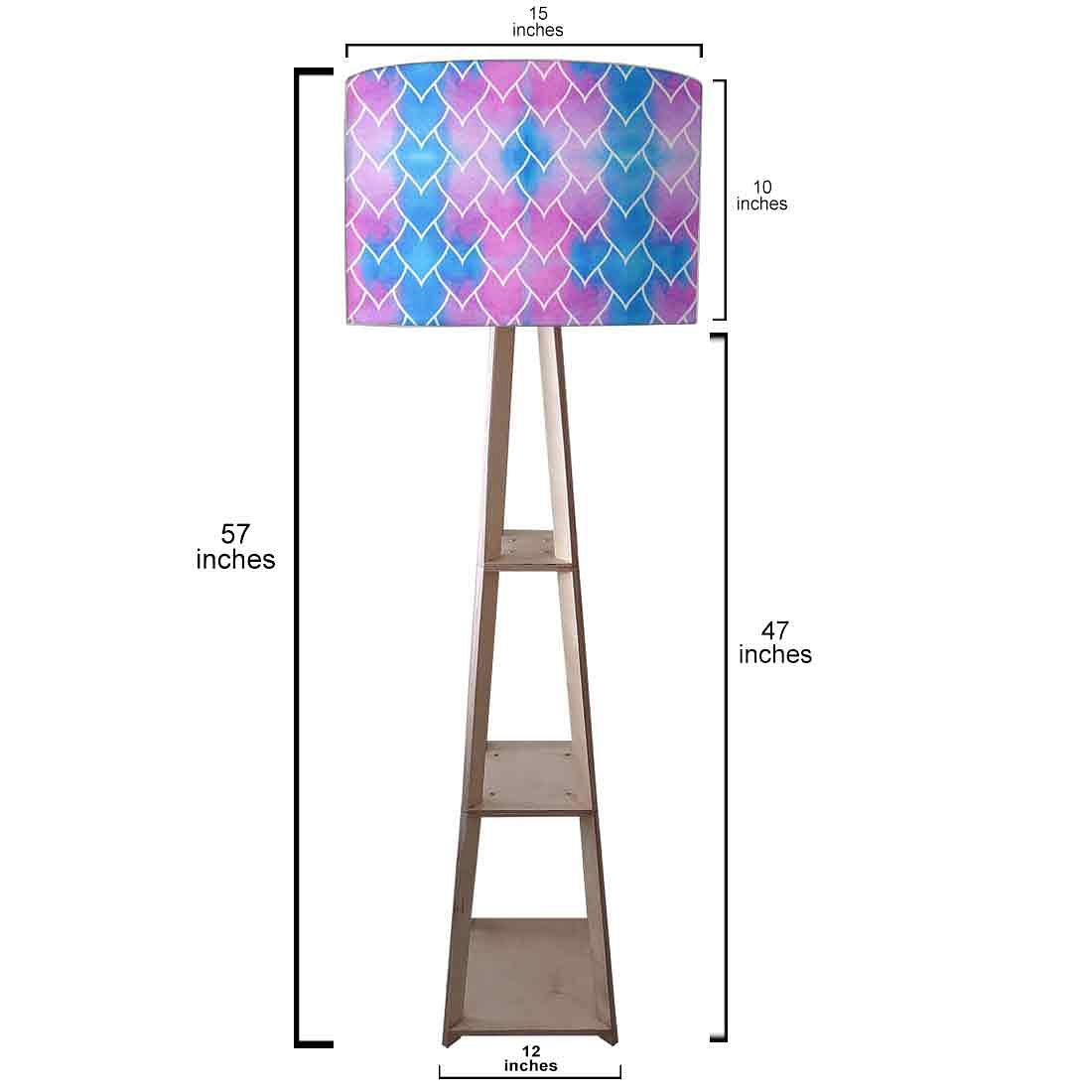Standing Wooden Tripod Light - Green Mermaid Watercolor Pattern - Image 3