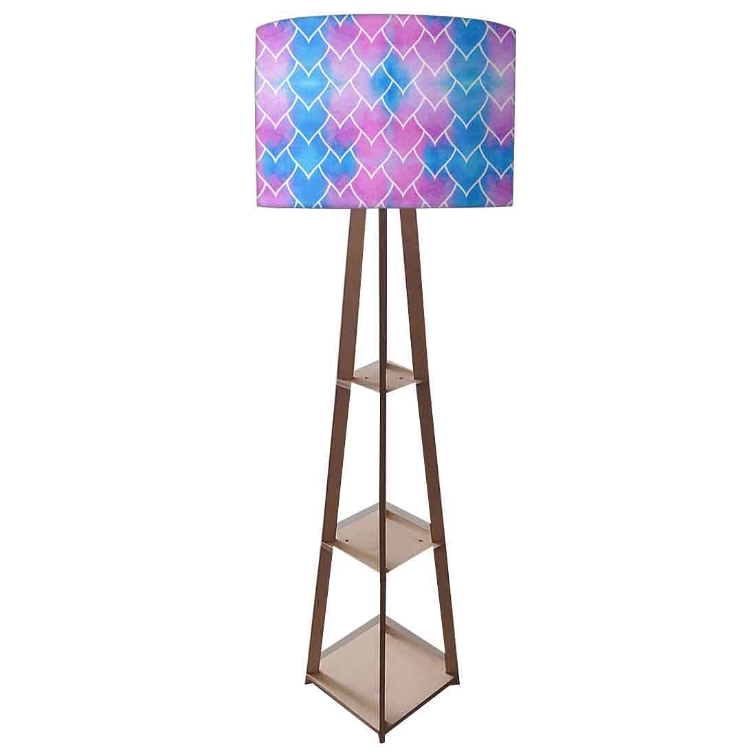 Standing Wooden Tripod Light - Green Mermaid Watercolor Pattern - Image 4