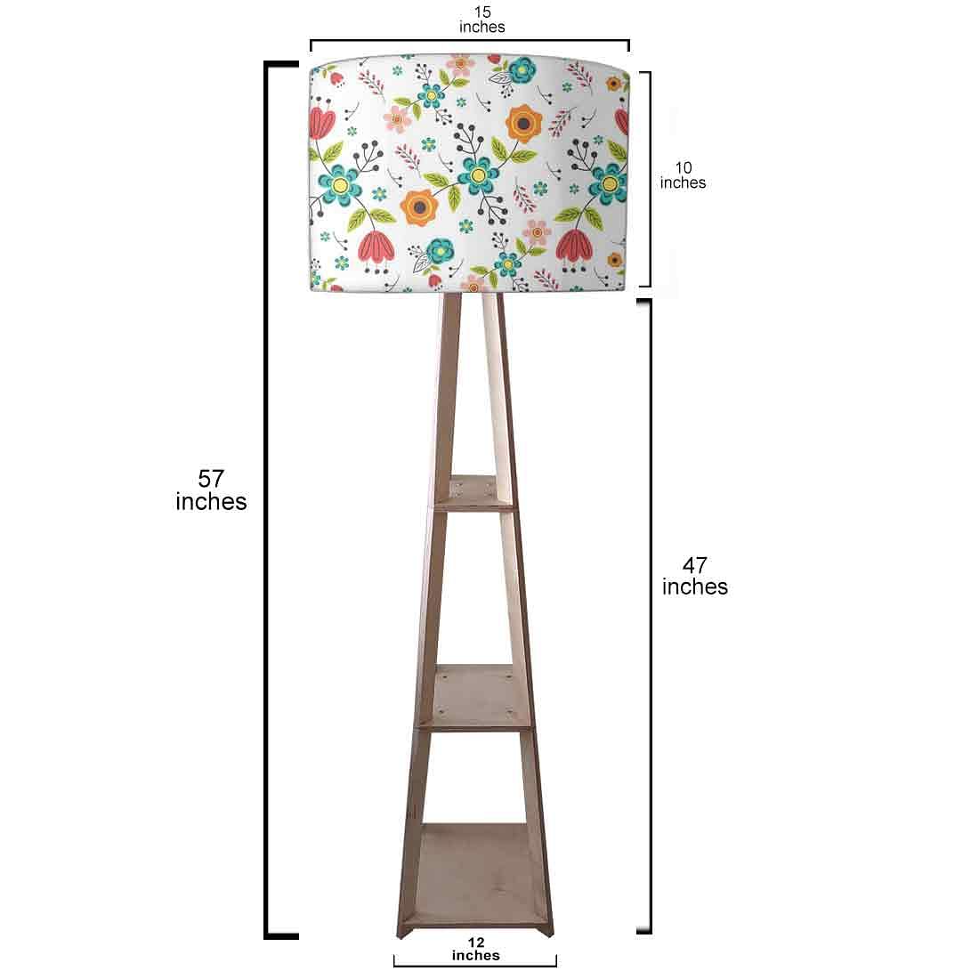 Tall Wooden Standing Lamps - Colorful Flower Collection - Image 3