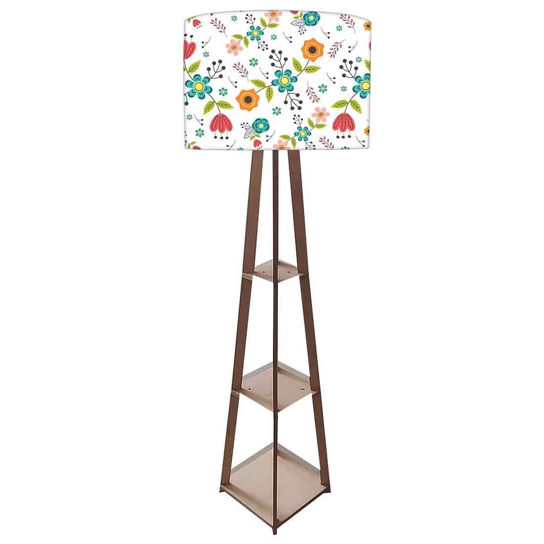 Tall Wooden Standing Lamps - Colorful Flower Collection - Image 4