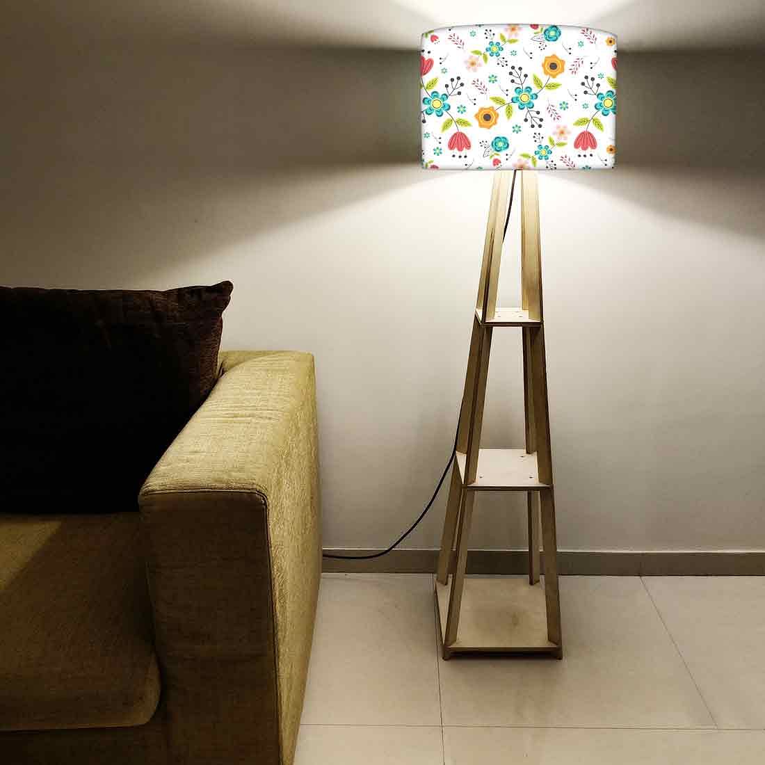 Tall Wooden Standing Lamps - Colorful Flower Collection - Image 5