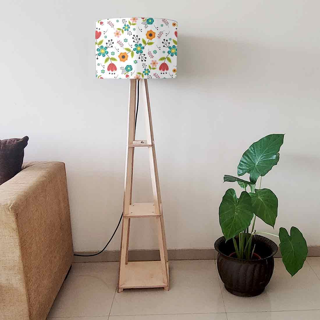 Tall Wooden Standing Lamps - Colorful Flower Collection - Image 6