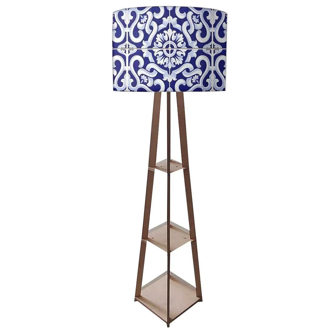 Blue Wooden Floor Lamps For Living Room - Blue Tiles - Image 6
