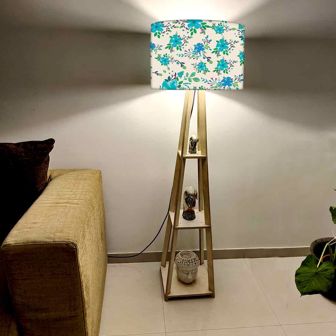 Bright Blue Flowers Floor Lamps for Bedroom Light - Image 2