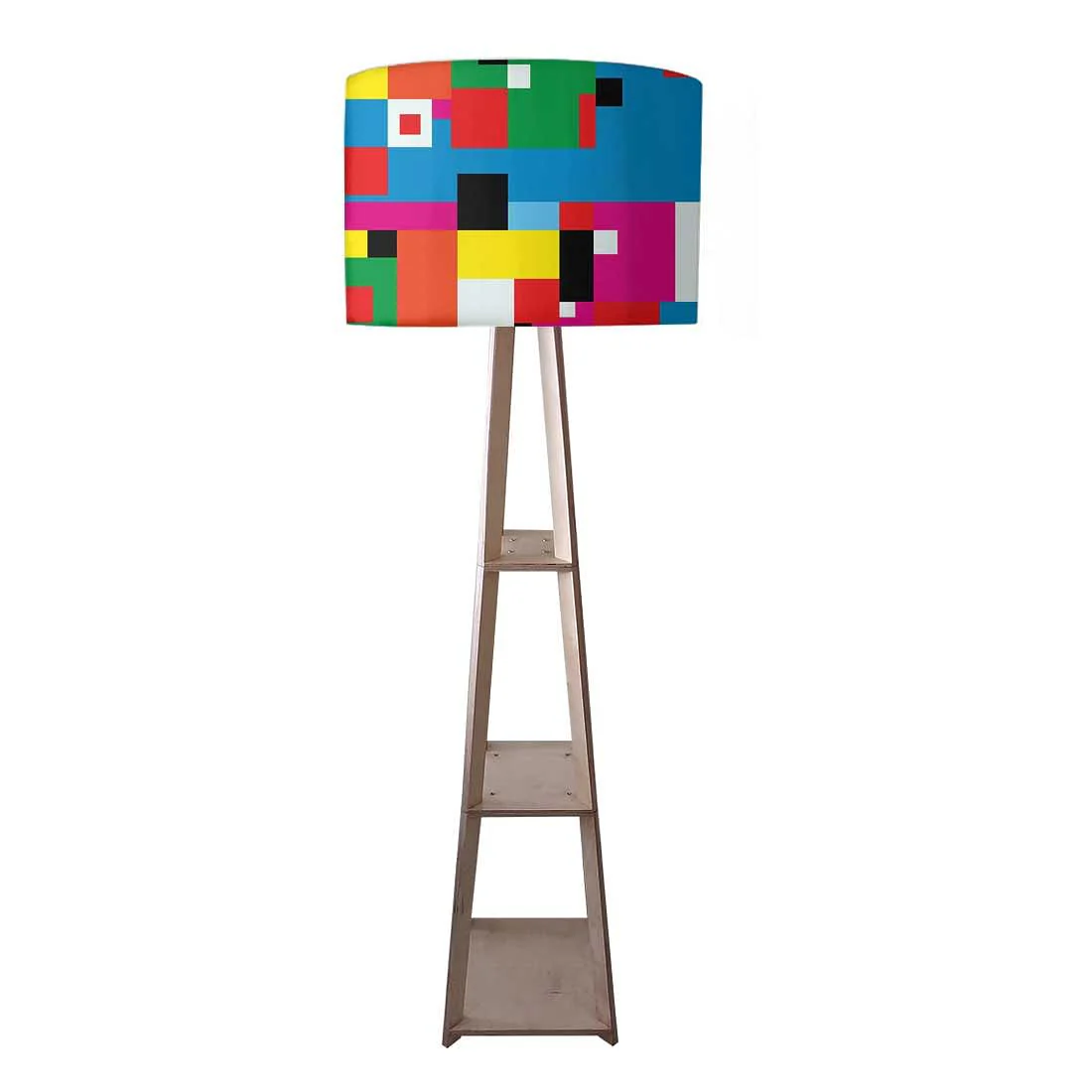 Multicolor Shelf Tripod Floor Lamp for Bedroom - Blocks