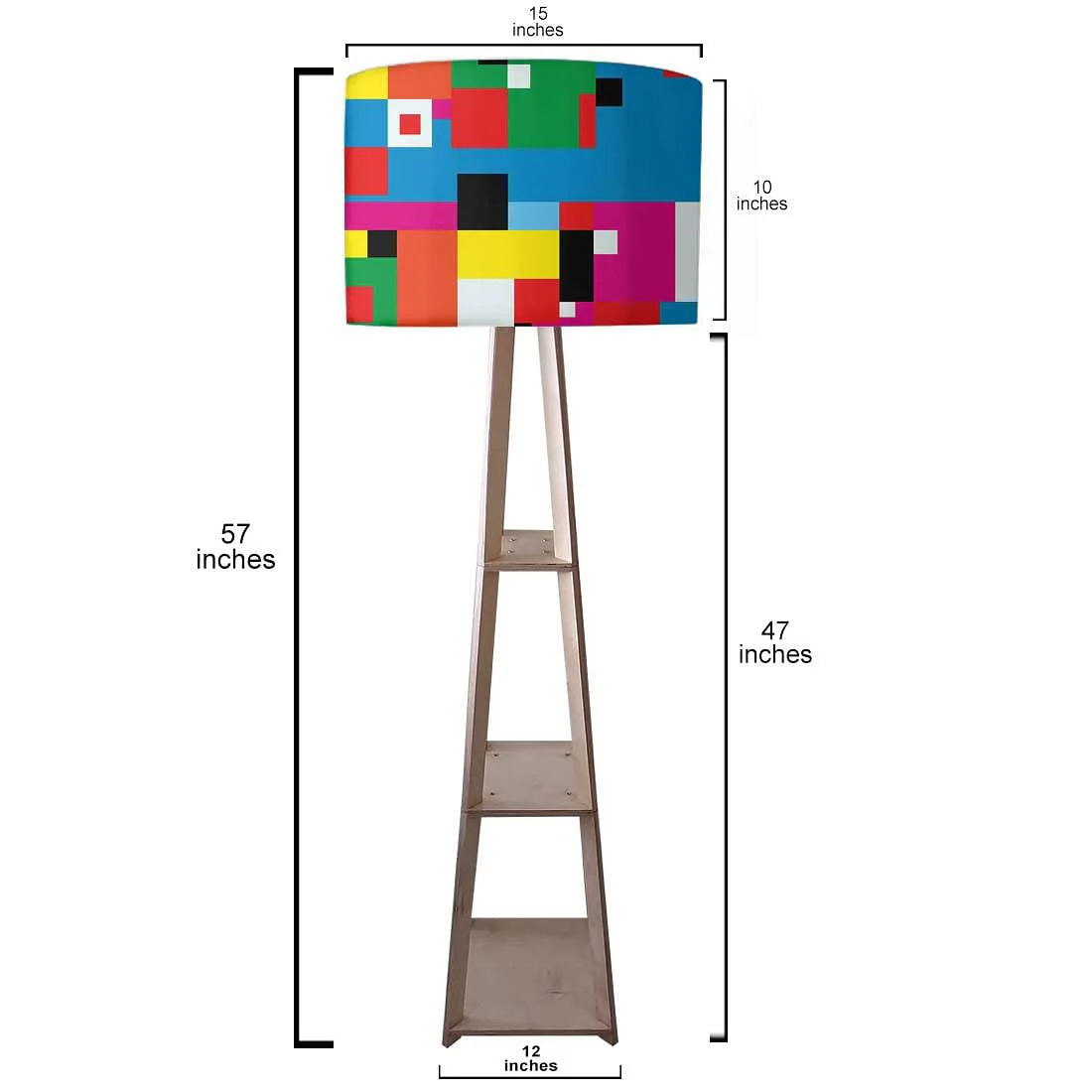 Multicolor Shelf Tripod Floor Lamp for Bedroom - Blocks - Image 3