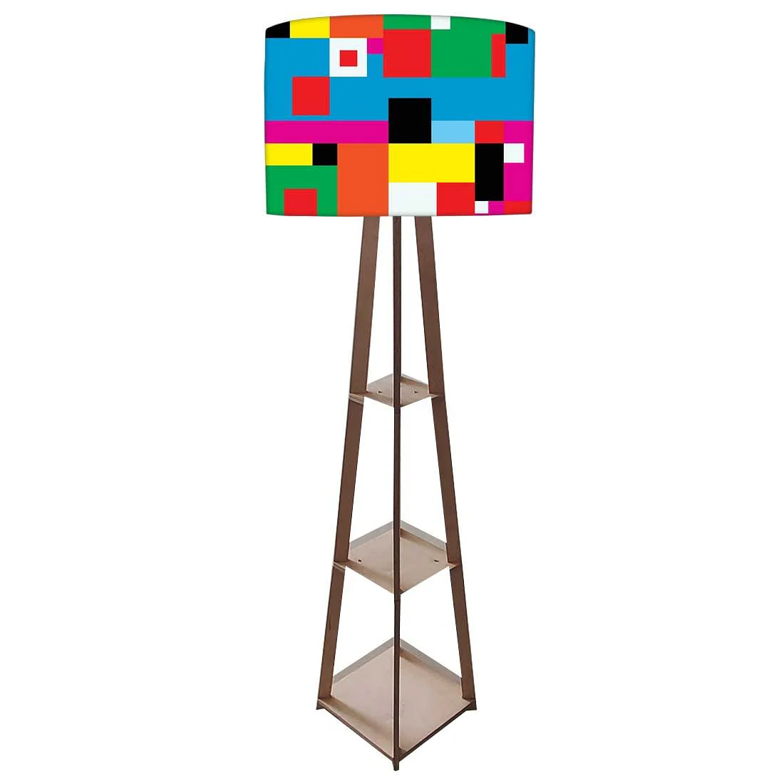 Multicolor Shelf Tripod Floor Lamp for Bedroom - Blocks - Image 4