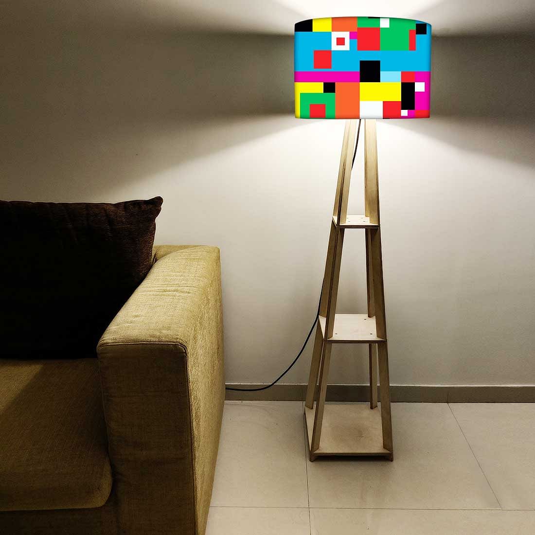 Multicolor Shelf Tripod Floor Lamp for Bedroom - Blocks - Image 5