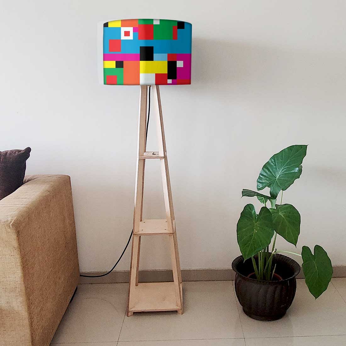 Multicolor Shelf Tripod Floor Lamp for Bedroom - Blocks - Image 6