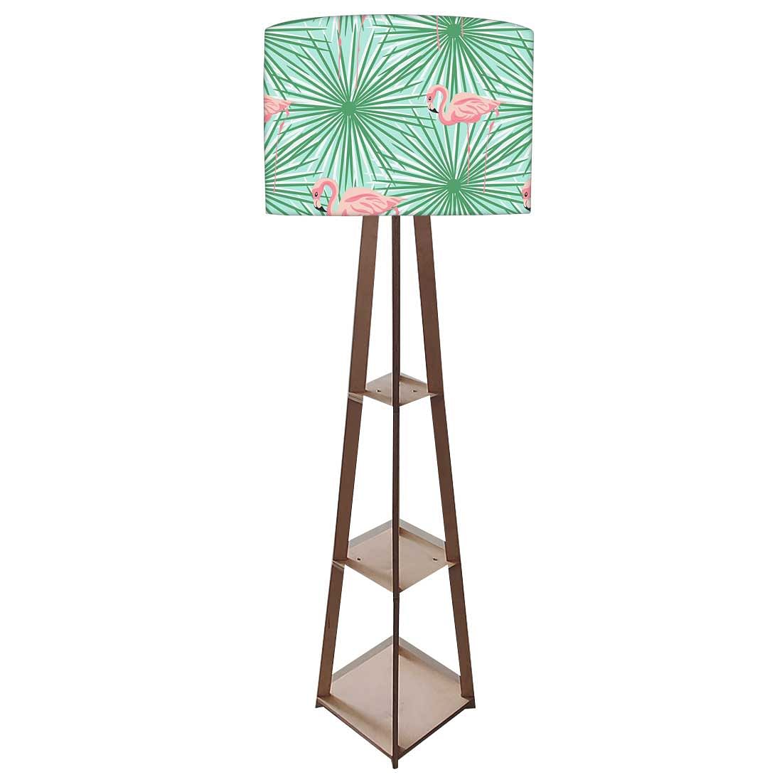 Wooden Floor Lamp for Living Room - Flamingo Green Leaves - Image 5
