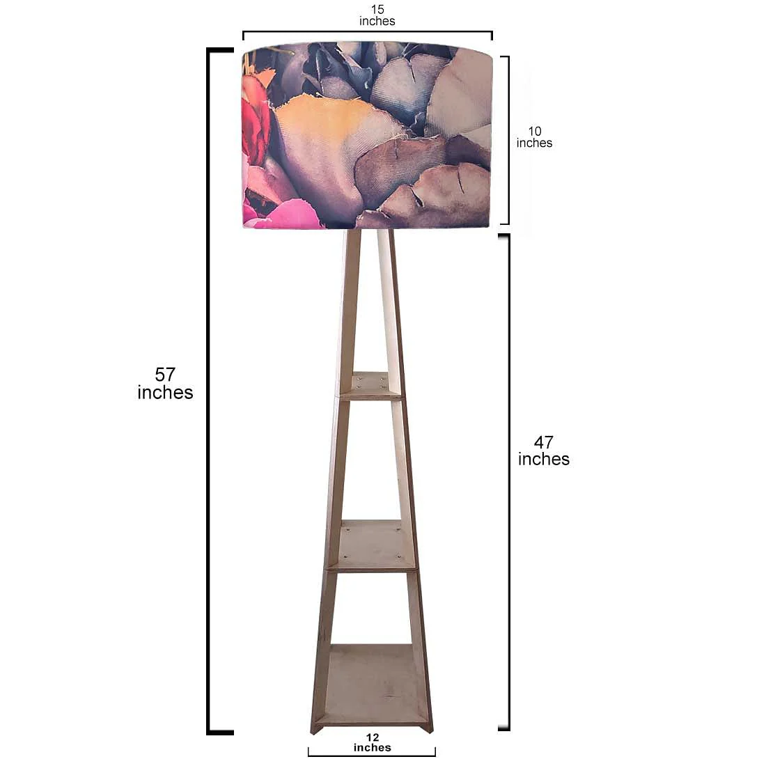 Wooden Tripod Floor Night Lamps - Autumn Flowers - Image 3