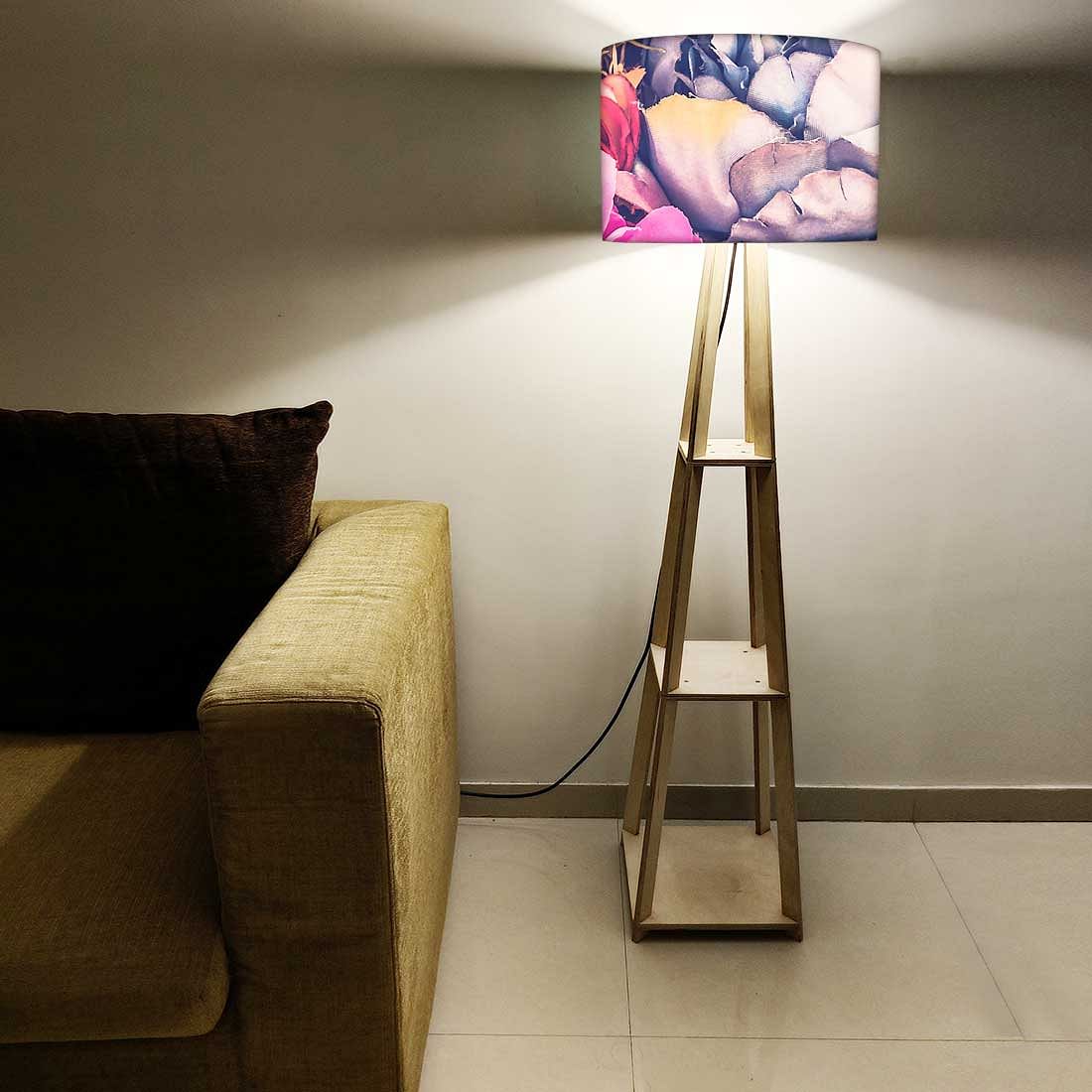 Wooden Tripod Floor Night Lamps - Autumn Flowers - Image 5