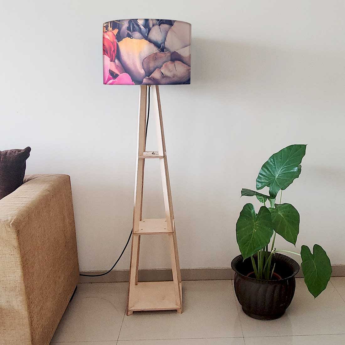 Wooden Tripod Floor Night Lamps - Autumn Flowers - Image 6