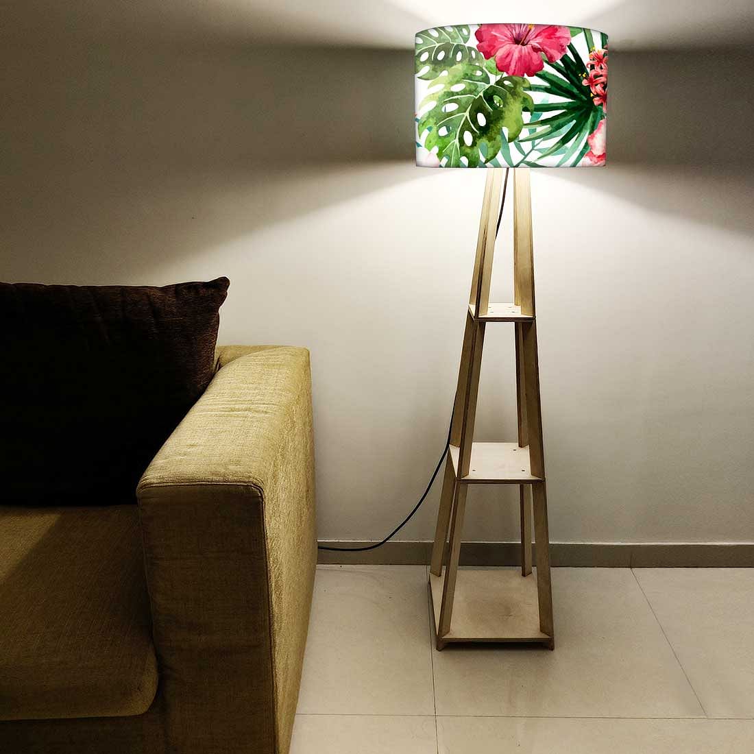 Wooden Floor Lamp Stand Only for Bedroom Lights - Floral Island - Image 5