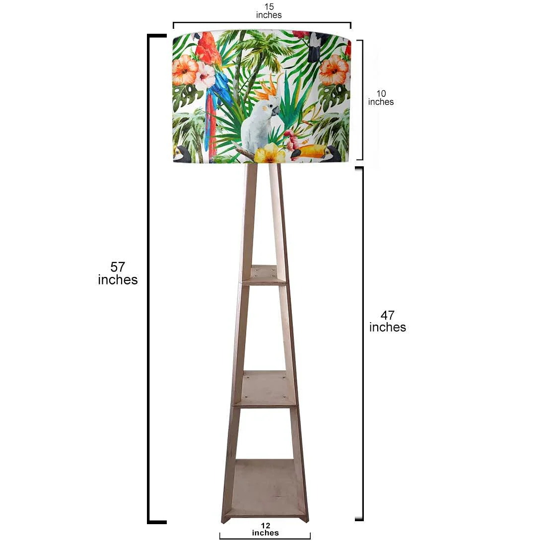 Wooden Tall Lamp for Living Room - Island Birds - Image 5