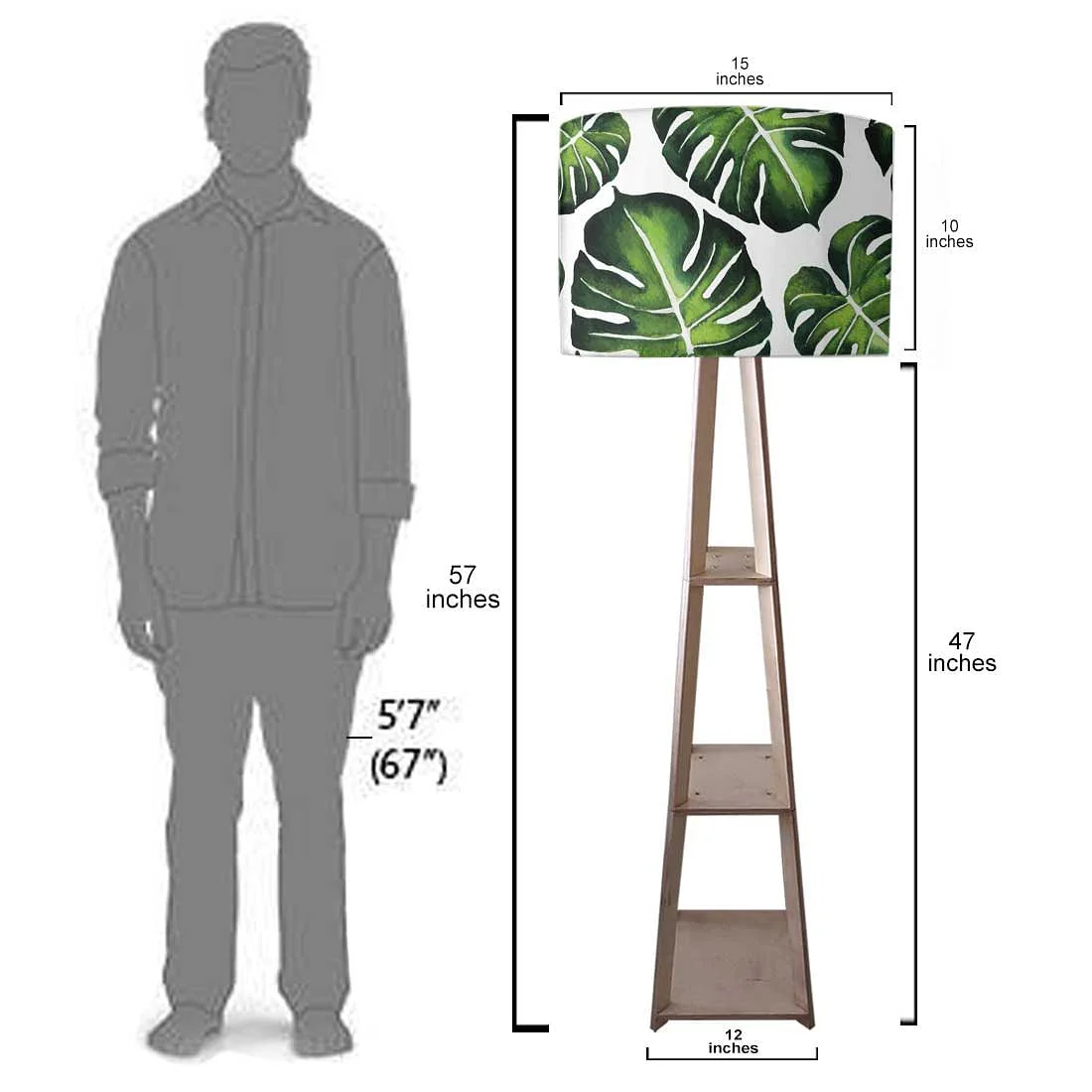 Reading Lamp Floor for Kids Room - Monestera Leaves - Image 7
