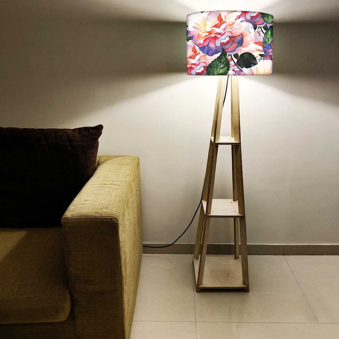 Wooden Floor Lamps Decor for Bedroom - Flowers - Image 5