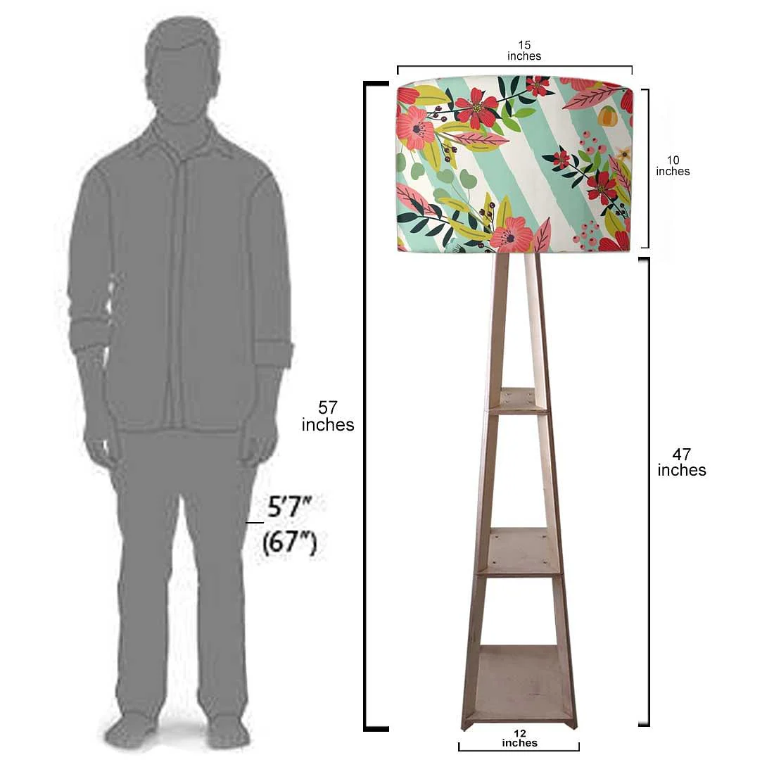 Modern Floor Lamps For Living Room - Stripes Floral - Image 7